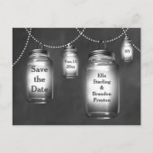 Love Mason Jars op schoolbord Save the Date Aankondigingskaart (Voorkant)