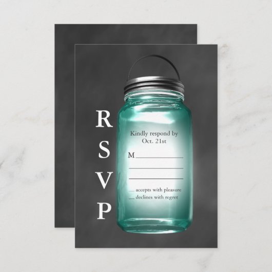 Love Mason Jars RSVP (Voorkant / Achterkant)