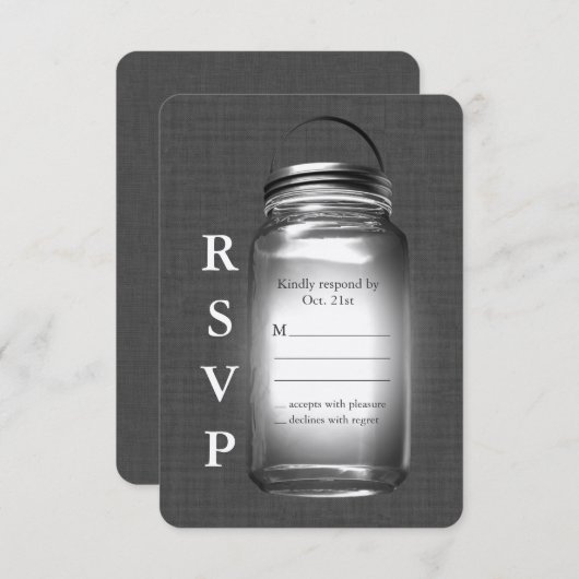 Love Mason Jars RSVP (Voorkant / Achterkant)