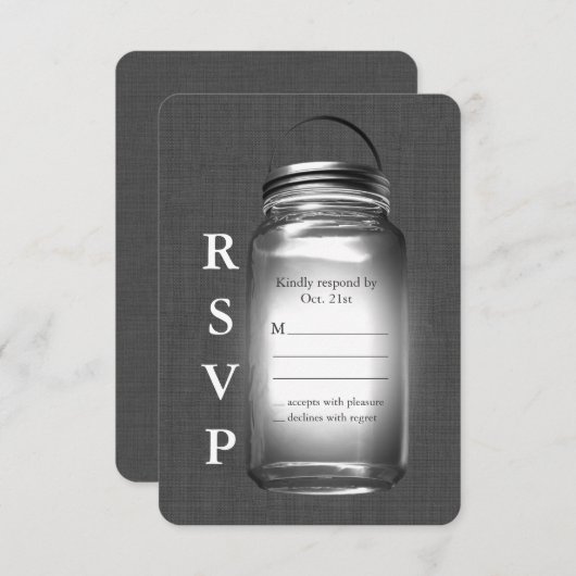 Love Mason Jars RSVP (Voorkant / Achterkant)