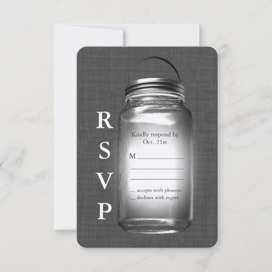 Love Mason Jars  RSVP Kaartje (Voorkant)