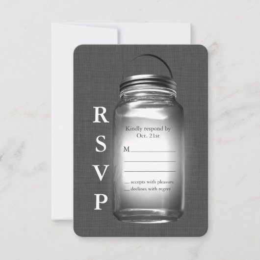 Love Mason Jars RSVP Kaartje (Voorkant)