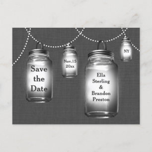 Love Mason Jars Save the Date Aankondigingskaart