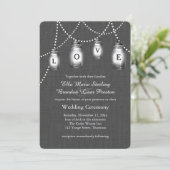 Love Mason Jars Vintage Wedding Invitation Kaart (Staand voorkant)