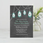 Love Mason Jars Wedding Invitation Kaart (Staand voorkant)
