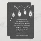 Love Mason Jars Wedding Invitation Kaart (Voorkant / Achterkant)