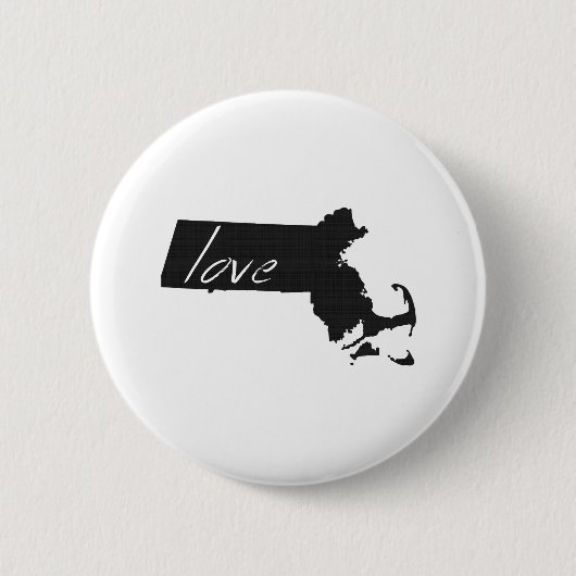 Love Massachusetts Ronde Button 5,7 Cm (Voorkant)