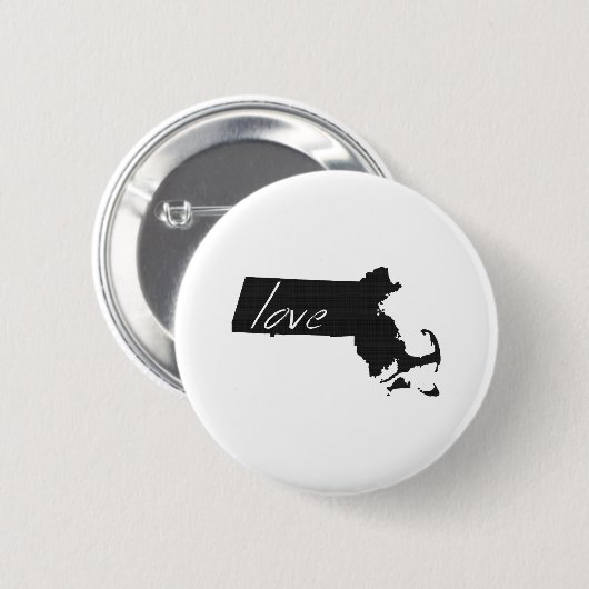 Love Massachusetts Ronde Button 5,7 Cm (Voorkant /achterkant)