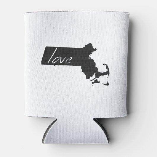 Love Massachusetts Shaped Black Chalkboard Blikjeskoeler (Voorkant)