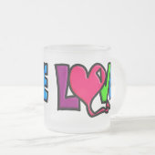 Love matglas koffiemok (Voorkant rechts)