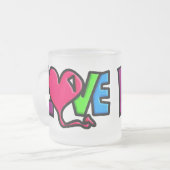 Love matglas koffiemok (Voorkant links)