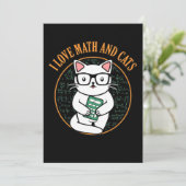 Love Math And Cats Teacher Mathematics Maths Bedankkaart (Staand voorkant)