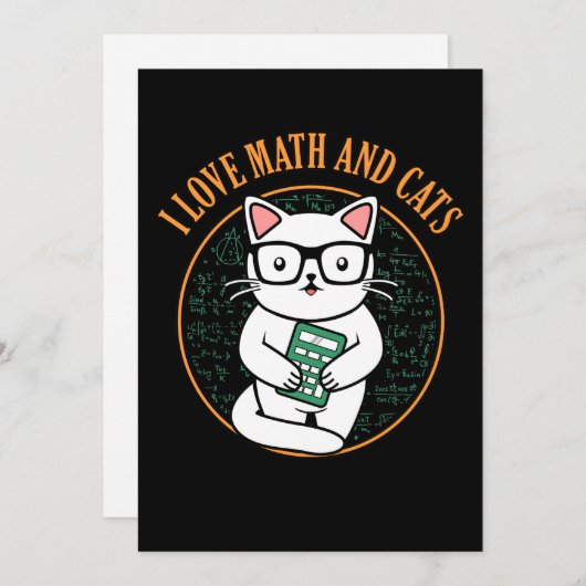 Love Math And Cats Teacher Mathematics Maths Bedankkaart (Voorkant / Achterkant)