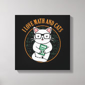 Love Math And Cats Teacher Mathematics Maths Canvas Afdruk (Voorkant)