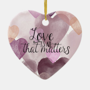 Love Matters Waterverf Hearts Keramisch Ornament
