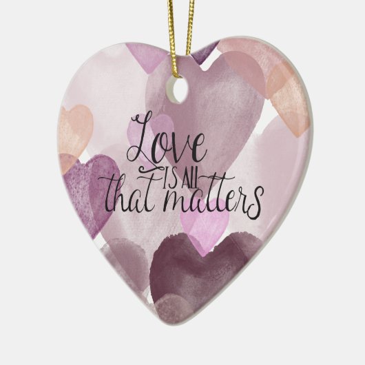 Love Matters Waterverf Hearts Keramisch Ornament (Links)