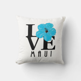 LOVE Maui Blue Hibiscus Kussen