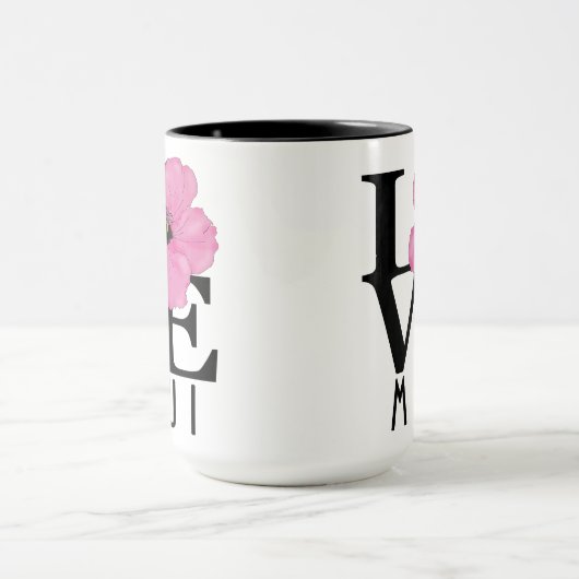 LOVE Maui Pink 15oz Mok (Midden)