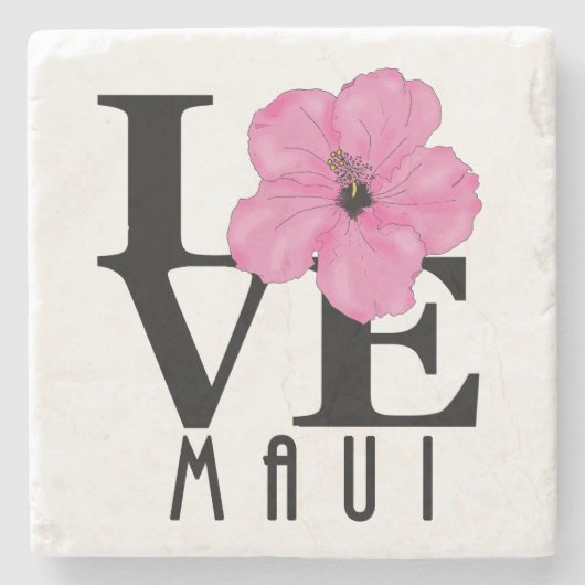 LOVE Maui Pink Stenen Onderzetter (Voorkant)