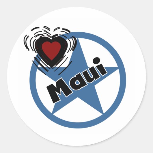 Love Maui Ronde Sticker (Voorkant)