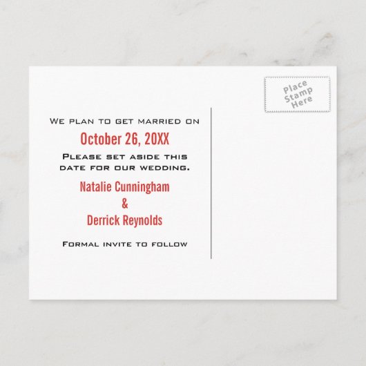 Love Maze Save the Date Briefkaart (Achterkant)