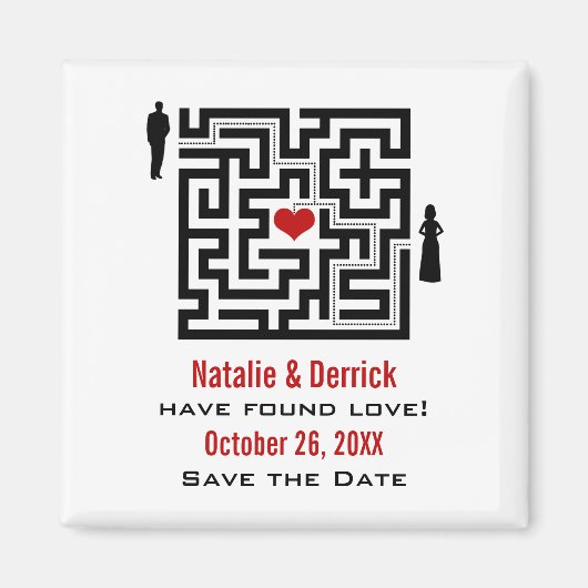 Love Maze Save the Date Magnet (Voorkant)