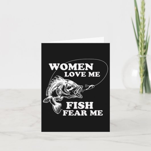 Love Me Fish Fear Me Funny Fathers Day Cadeau For Kaart (Voorkant)