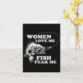 Love Me Fish Fear Me Funny Fathers Day Cadeau For Kaart (Gele Bloem)