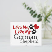 Love me, Love My German Shepherd Briefkaart (Staand voorkant)