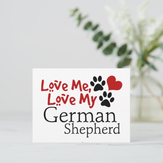 Love me, Love My German Shepherd Briefkaart (Staand voorkant)