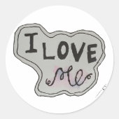Love me.. ronde sticker (Voorkant)