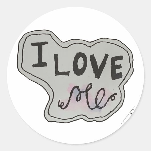 Love me.. ronde sticker (Voorkant)