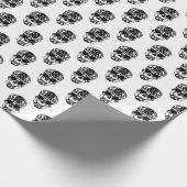 Love Me Skull Wrapping_white Cadeaupapier (Hoek)