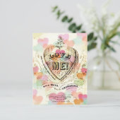 Love Me Snoep Hearts Valentijn Briefkaart (Staand voorkant)