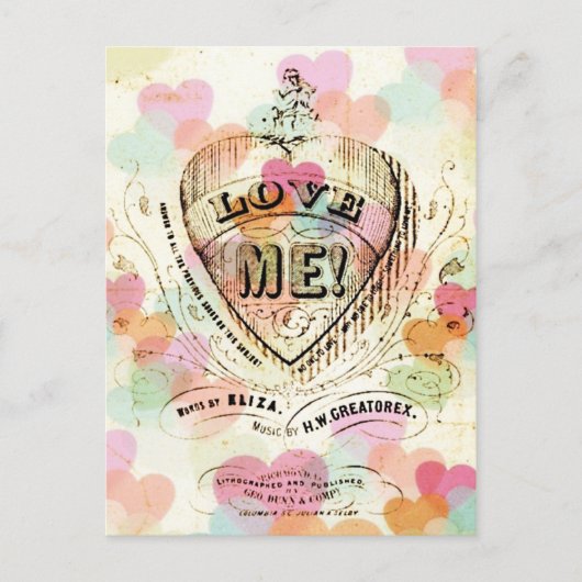 Love Me Snoep Hearts Valentijn Briefkaart (Voorkant)