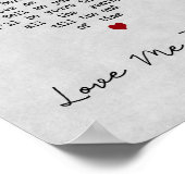 Love Me Tender Gray Heart Song Lyric Print (Hoek)