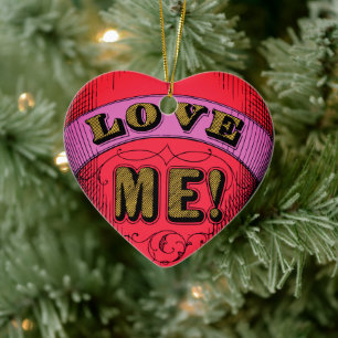 Love Me Tender:  hart badge Keramisch Ornament