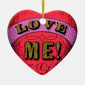 Love Me Tender:  hart badge Keramisch Ornament (Voorkant)