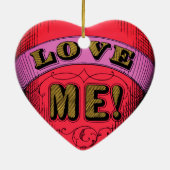 Love Me Tender:  hart badge Keramisch Ornament (Achterkant)