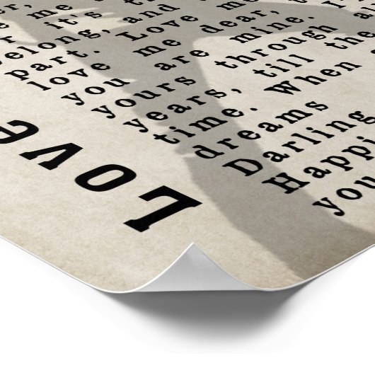 Love Me Tender Pose Shadow Song Lyric Print (Hoek)