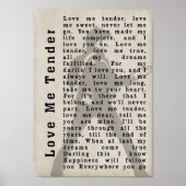 Love Me Tender Pose Shadow Song Lyric Print (Voorkant)