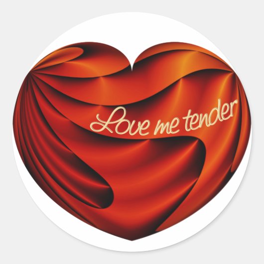 Love Me Tender Ronde Sticker (Voorkant)