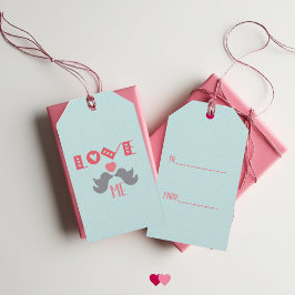 Love Me Turquoise Valentijnsdag Cadeaulabel
