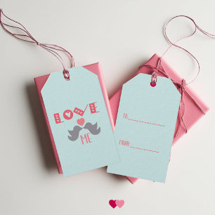 Love Me Turquoise Valentijnsdag Cadeaulabel