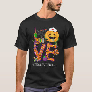 Love Medical Assistant Life Halloween Pumpkin Vacc T-shirt