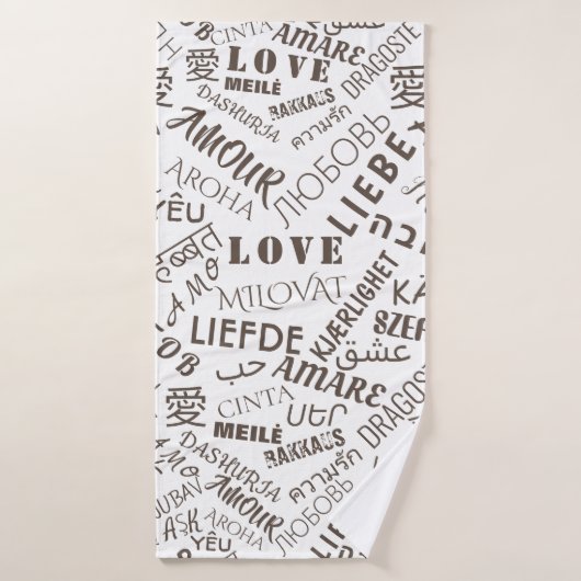 LOVE - Meertalige - internationaal Bad Handdoek (Badhanddoek)