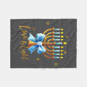 Love Menorah Chanukah Light Hanukkah Blue Coquette Fleece Deken (Voorkant (Horizontaal))