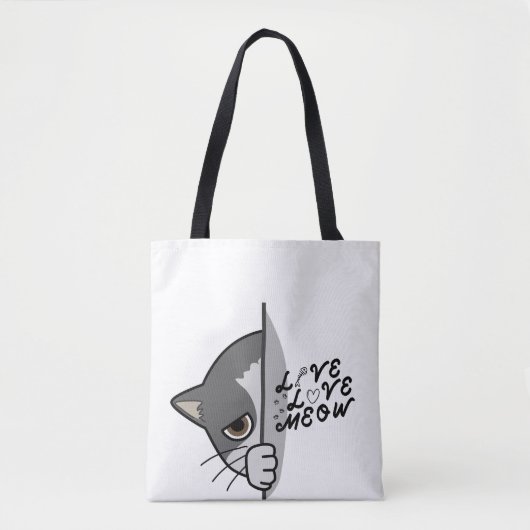 love meow cat lover design #catlover #catlife #cat tote bag