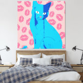 Love Meow-ment Canvas Afdruk (Insitu (Slaapkamer))