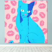 Love Meow-ment Canvas Afdruk (Insitu (Houten vloer))